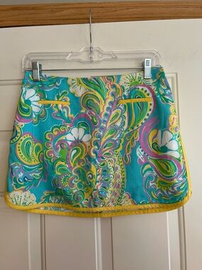 New Lilly Pulitzer Tierney skort 92157 shorely blue double trouble print.Size 0